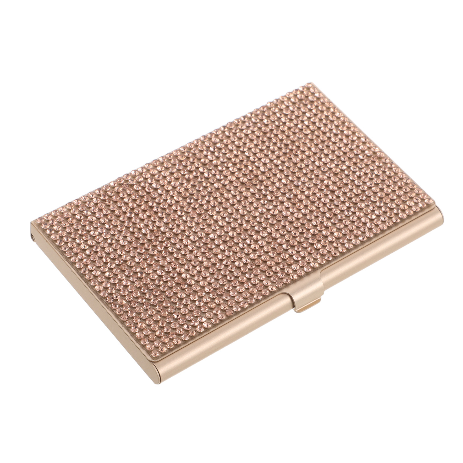 Card Holder Slim Case - Portable Business Card Holder Metal Rhinestones