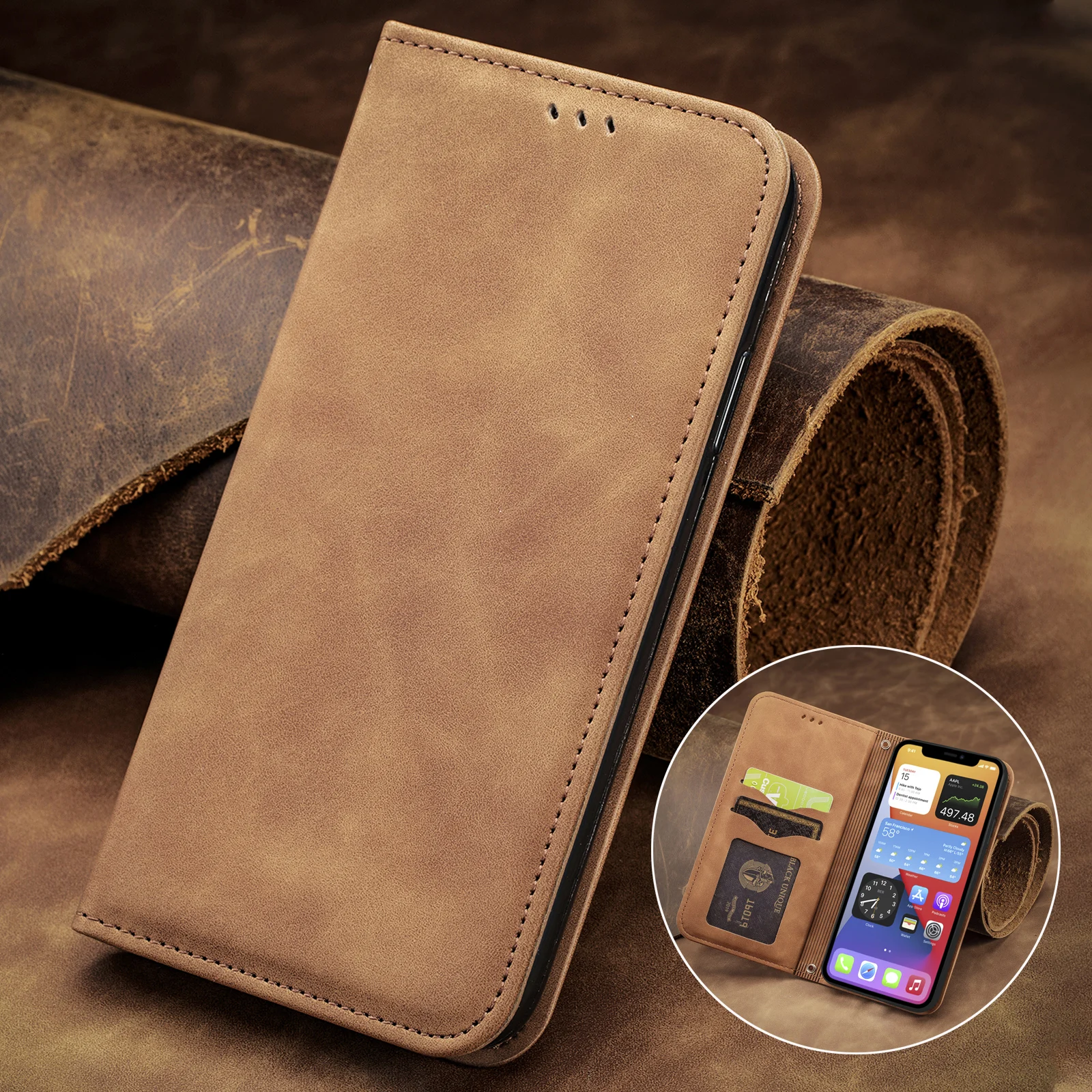 Phone Cases Moto G - Strong Magnetic Leather Case For Motorola
