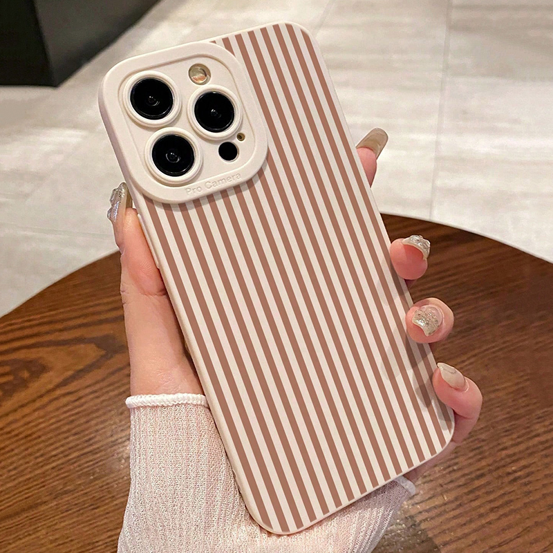 Phone Cases For Iphone 11 - Pink Striped Painted Anti-Drop Phone Case