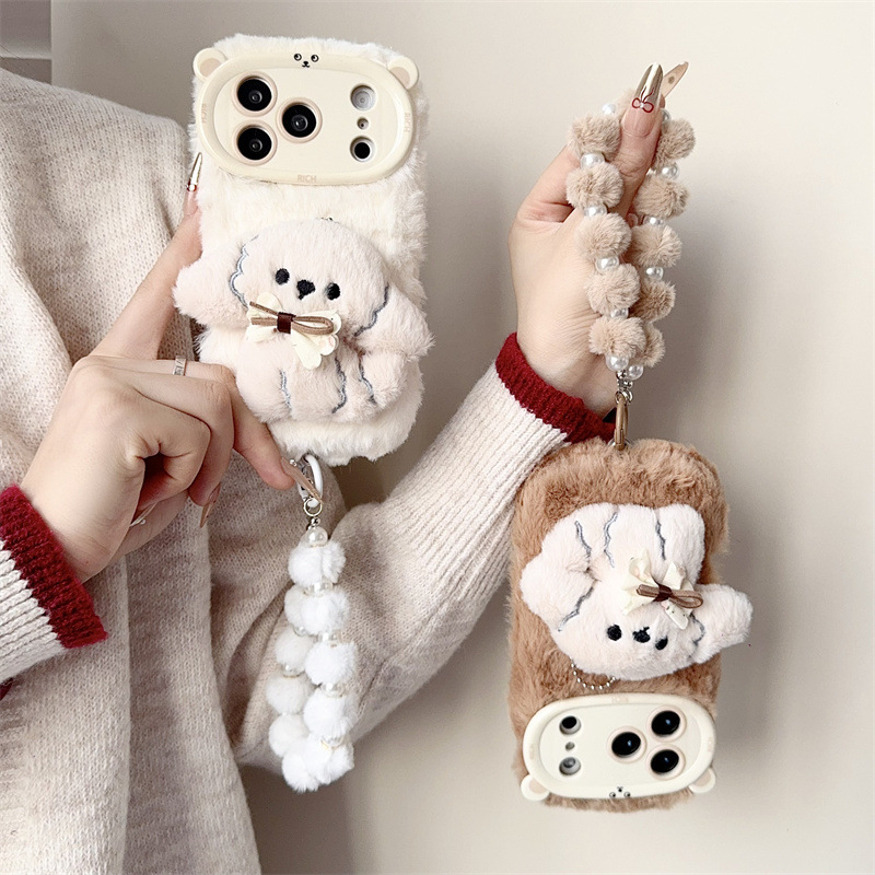 3D Cartoon Bowknot Puppy Warm  - Phone Cases For Iphone 11 のレビューと価格