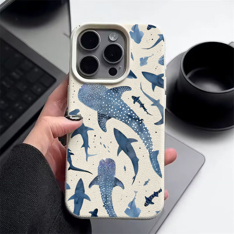 Ocean Shark Whale Pattern Phon - Phone Cases Leather のレビューと価格