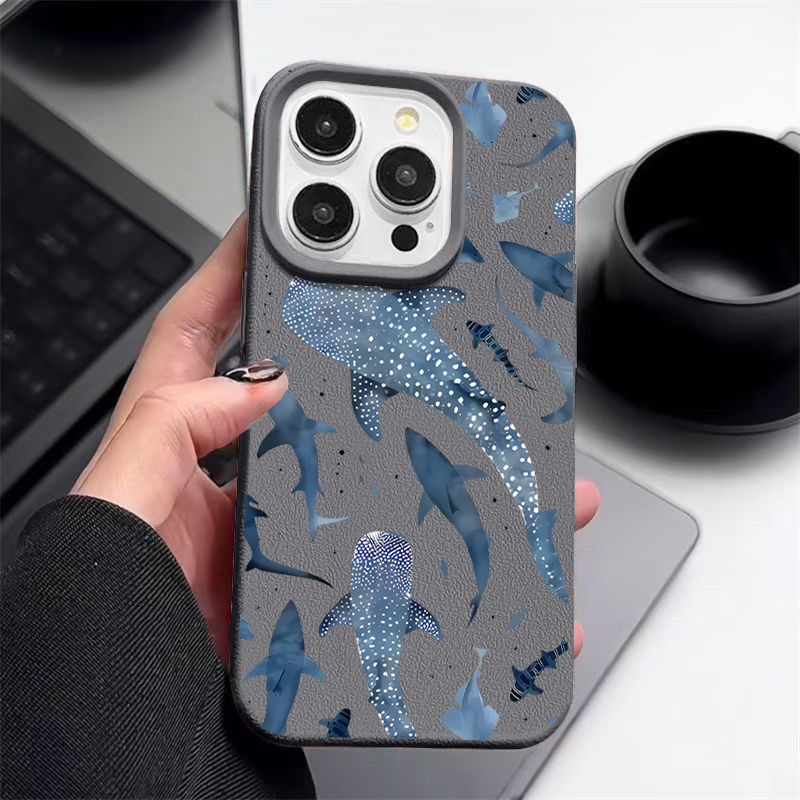 Ocean Shark Whale Pattern Phon - Phone Cases Leather のレビューと価格