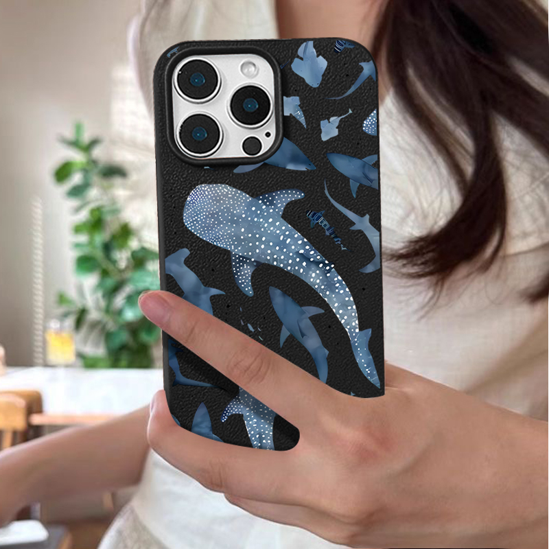 Ocean Shark Whale Pattern Phon - Phone Cases Leather のレビューと価格
