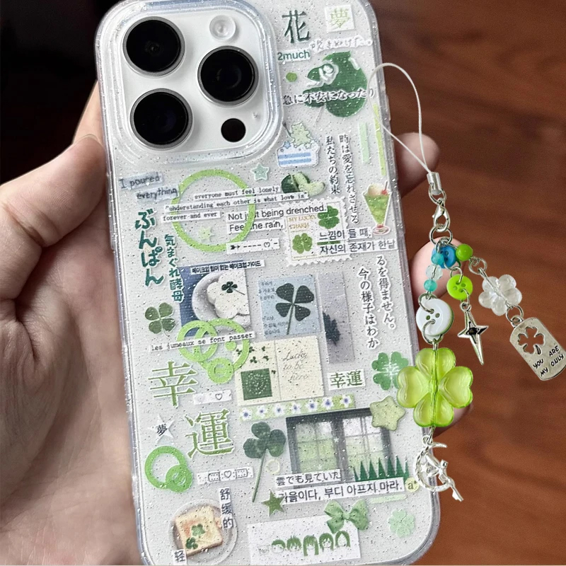 Japanese Green Clover Sparklin - Phone Cases Japanese のレビューと価格