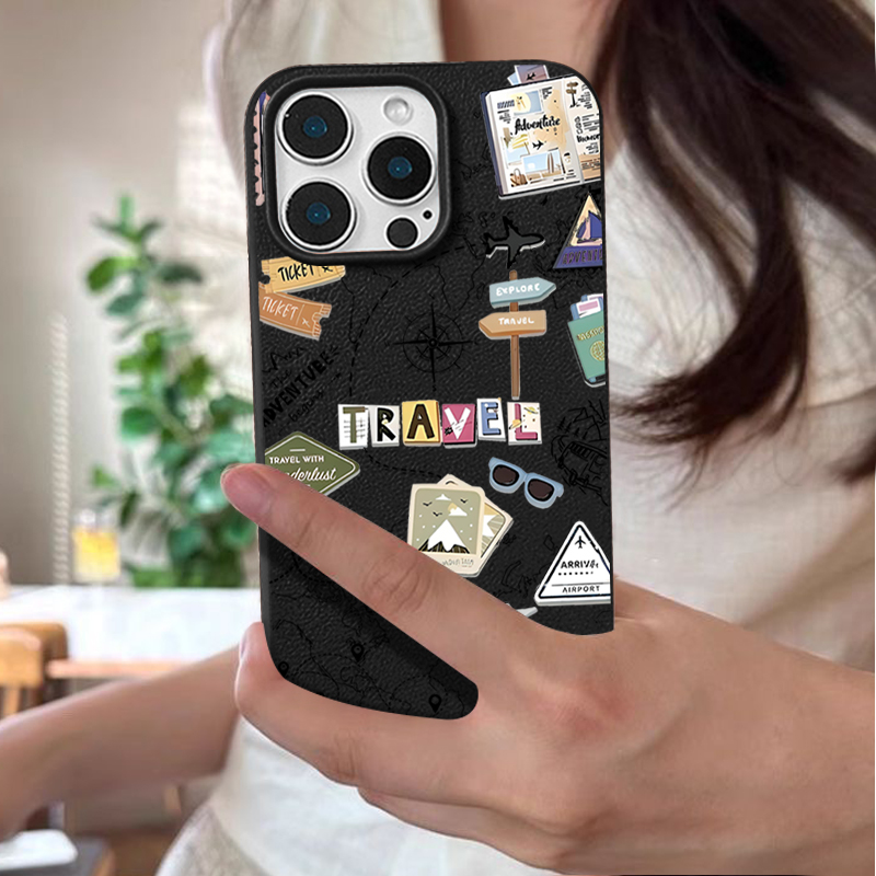 Travel Map Pattern Phone Case  - Phone Cases Leather のレビューと価格
