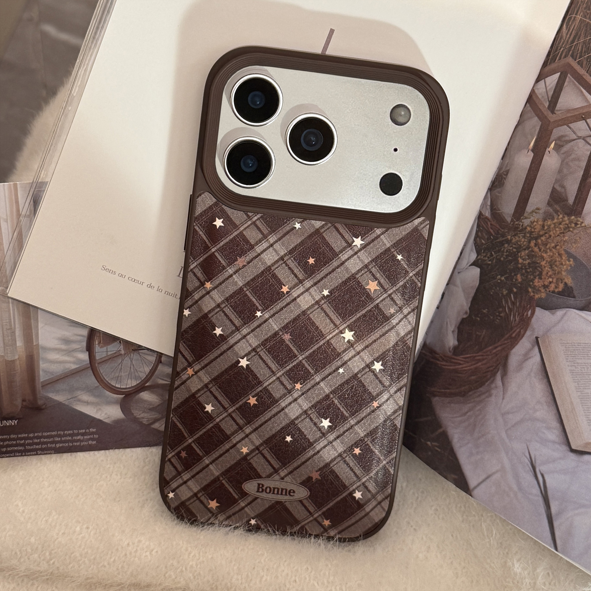 Korean Geometric Checkered Pat - Phone Cases Leather のレビューと価格