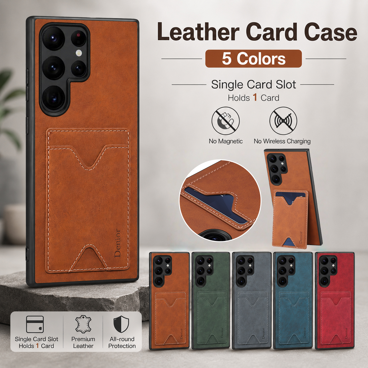 Denior Faux Leather Phone Case - Card Holder Slim Case のレビューと価格