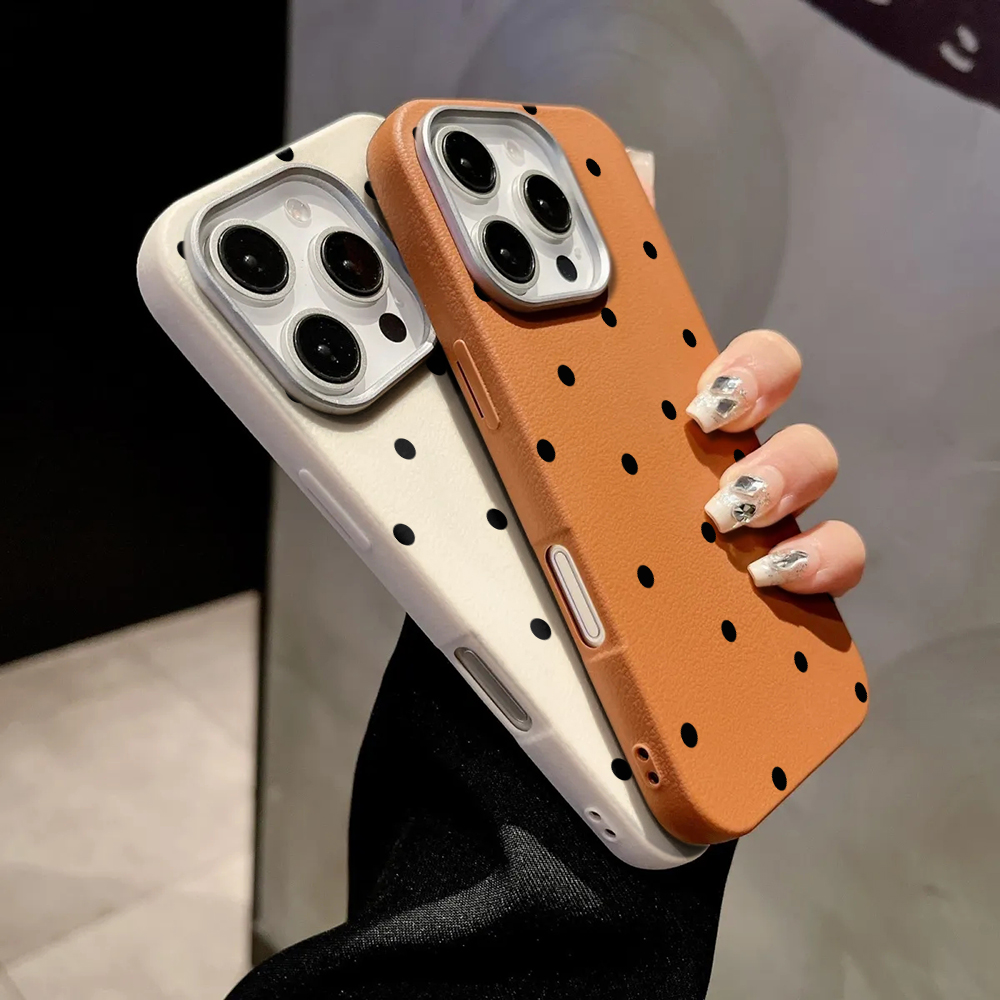 Minimalist Black Polka Dot Pho - Phone Cases Leather のレビューと価格