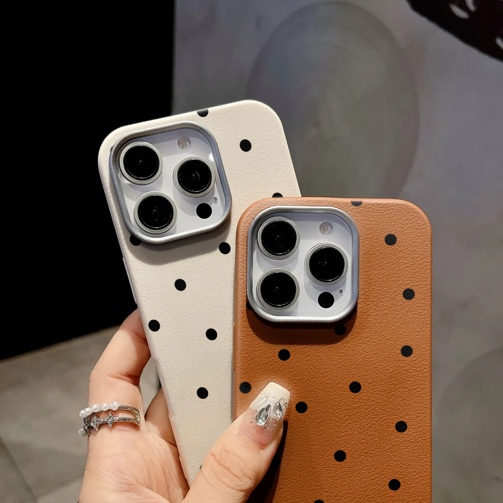 Minimalist Black Polka Dot Pho - Phone Cases Leather のレビューと価格
