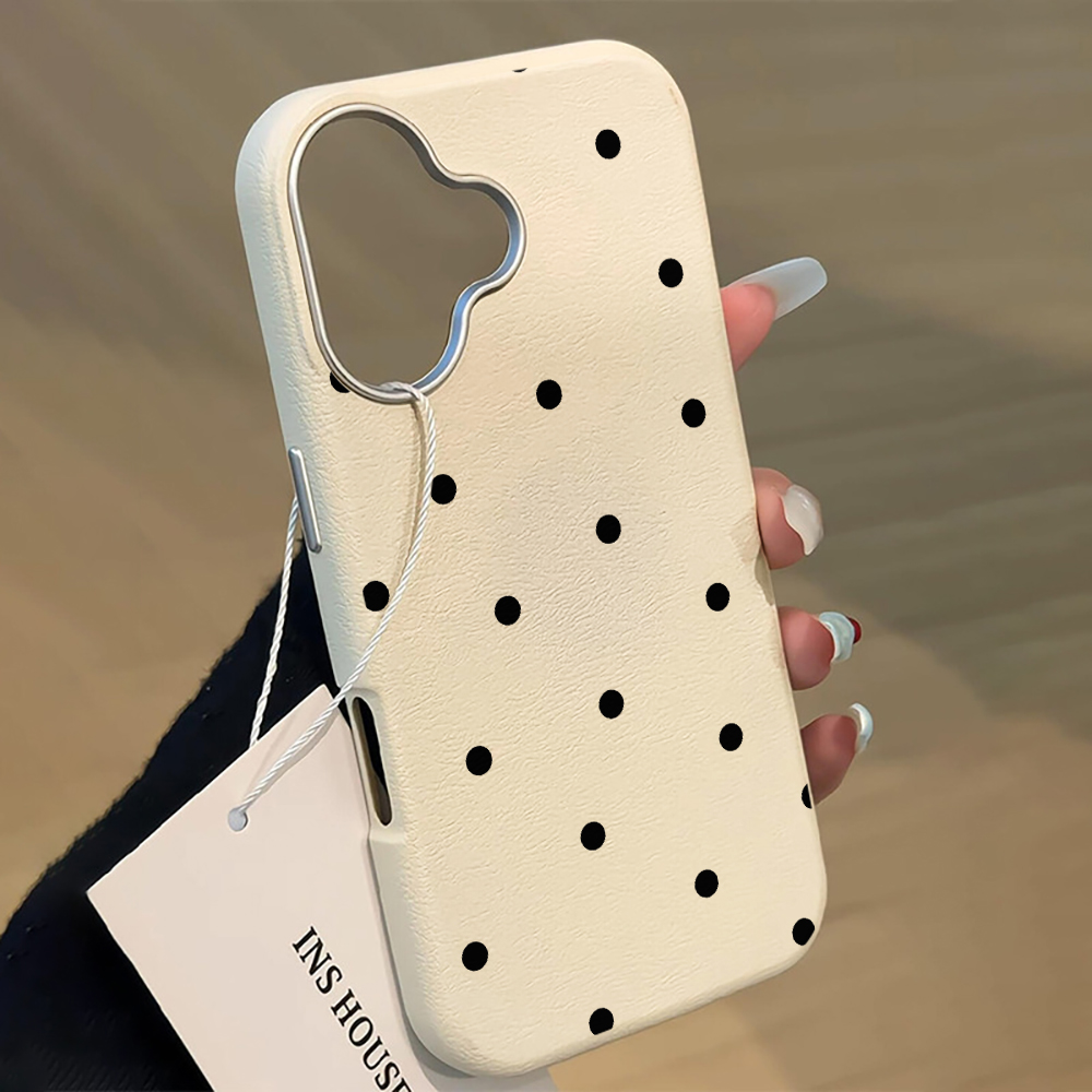 Minimalist Black Polka Dot Pho - Phone Cases Leather のレビューと価格