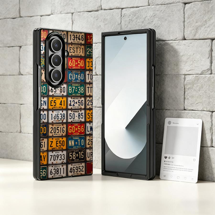 Retro License Plate Phone Cove - Phone Cases Z Fold 4 のレビューと価格